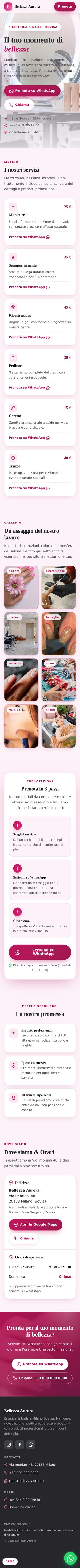 Modello Galleria — anteprima mobile